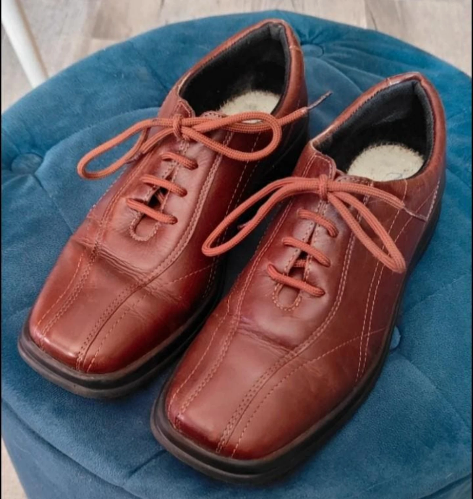 Bruin leren veterschoenen maat 38